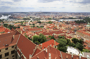 Fototapeta na wymiar Historical center of Prague (View from the tower of Saint Vitus