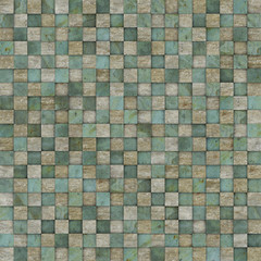 square mosaic tiled metal rusty grunge pattern