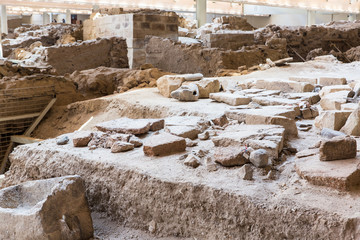 Santorini island,Crete,Greece. Ruins and archaeological site