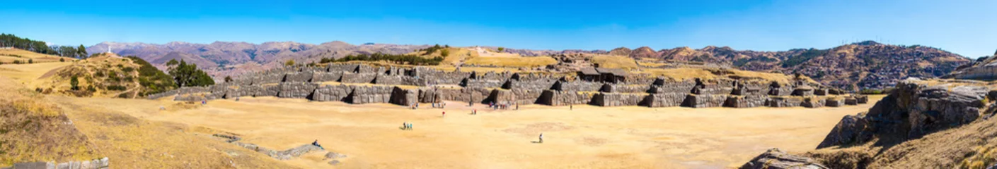 Foto op Aluminium Panorama of Inca Wall in SAQSAYWAMAN, Peru, South America © vitmark