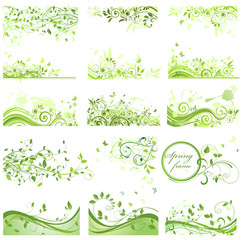 Fototapeta premium Set of spring backgrounds