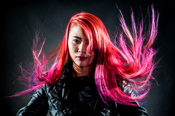 girl movement colour hair magnificent