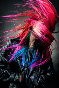 girl movement colour hair magnificent