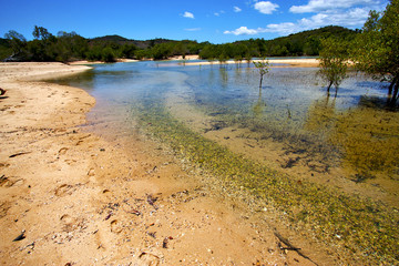 river  in   blue lagoon