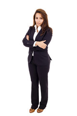 Young Businesswoman portrait full length on white background