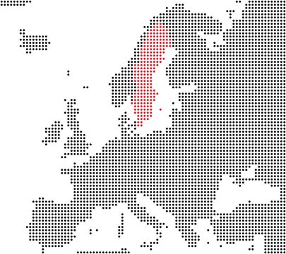 Schweden - Serie: Pixelkarte Europa