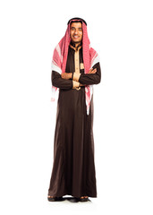 Obraz premium Young smiling arab isolated on white