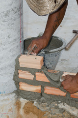 Bricklayer in site