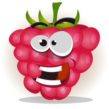 Funny Happy Raspberry Character