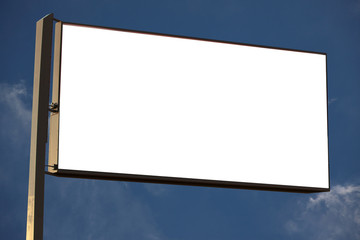 roadside billboard at blue sky