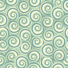 Fototapeta na wymiar Green abstract seamless pattern with swirls