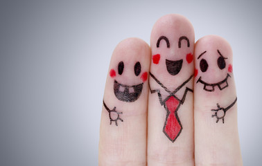 Fingers with happy smiley face