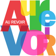 Mosaïque de Lettres "AU REVOIR" (adieux bon voyage bonne chance) © Web Buttons Inc