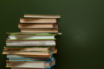 blackboard and books