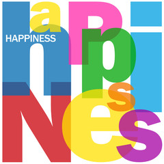 HAPPINESS Letter Collage (joy pleasure happiness serenity life)