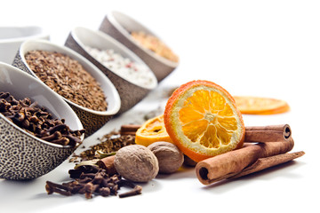 spices in a small ceramic cups