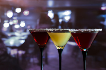 glasses with  cocktail