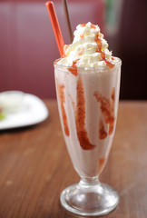 Delicious strawberry milkshake