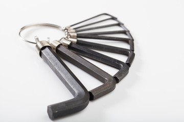 hex keys isolated on white background