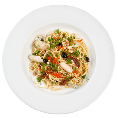Italian pasta on the plate