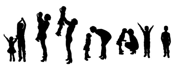 vector silhouette family