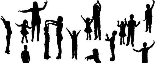 vector silhouette family