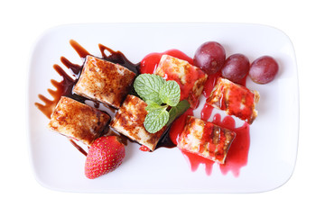 Top view of sweet fruit roll