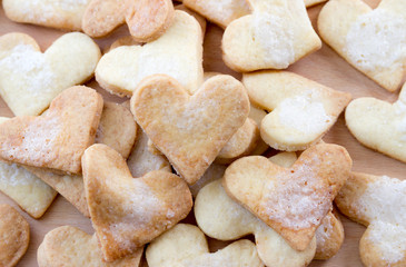 Sweet heart shaped sugar cookies