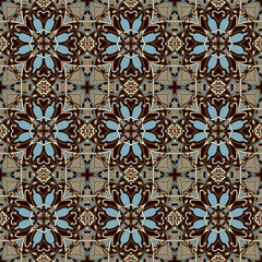 geometry vintage floral seamless pattern