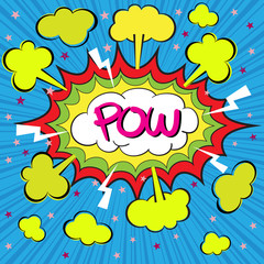 Boom blank comic speech bubble, vector illustration