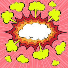 Boom blank comic speech bubble, vector illustration