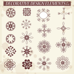 Set of vector decorative rosettes