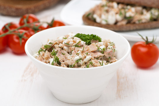 Pate With Tuna, Homemade Cheese And Herbs