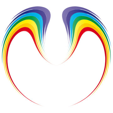 Engelsfl&uuml;gel in Regenbogenfarben, Regenbogen, Fl&uuml;gel in den Chakra Farben, Yoga, Esoterik, Achtsamkeit, Meditation - Logo