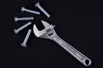 Adjustable wrench and screws