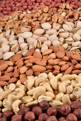 Assorted nuts background