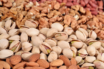 Heap of assorted nuts
