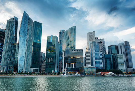 Skyscrapers in financial district of Singapore