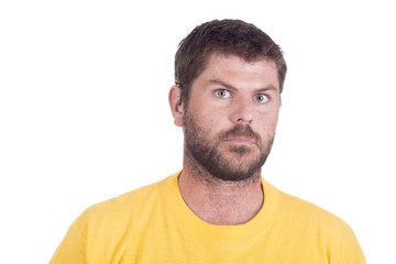 Obraz premium young deaf man with cochlear implant