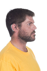 Fototapeta premium young man with cochlear implant