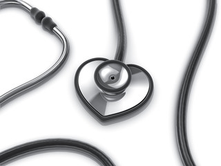 stethoscope in shape of heart