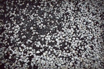 Mixture of asphalt and gravel