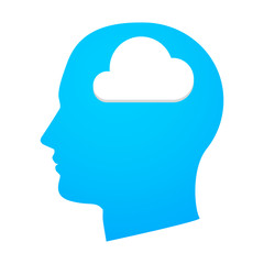 Shiloueted head with an icon