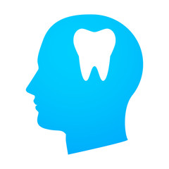 Shiloueted head with an icon