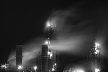 Night Fumes from an oil refinery