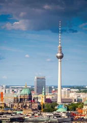 Fotobehang Fernsehturm television tower, Berlin views, Germany © travelwitness