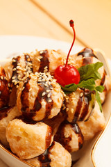 profiteroles with chocolate