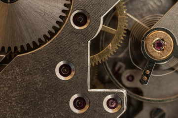 pocket watch mechanism close up