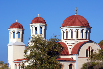 Towers of the Orthodox Church in the city of Rethymno.