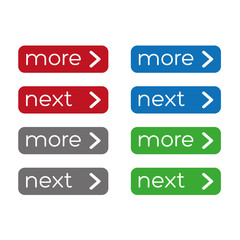 Nore or next button set. Flat design